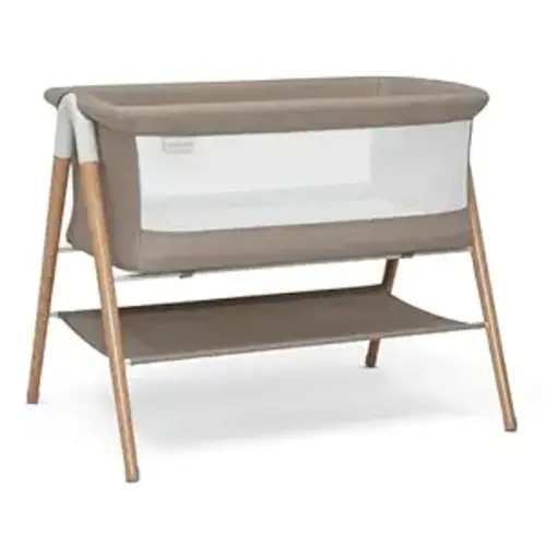 Delta Children Bondi Beechwood by The Bed Bassinet with PureAir Breathable Mesh Sheet and FSC-Certified Wood, Tan