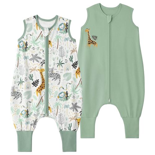 Yoofoss Toddler Sleep Sack with Feet 12-24 Months 100% Organic Cotton Baby Sleep Sack with Legs Toddler Wearable Blanket with 2-Way Zipper