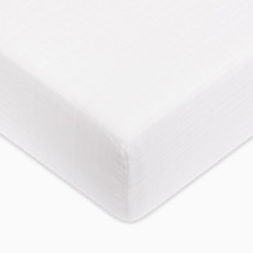 babyletto Crib Sheet in GOTS Certified Organic Muslin Cotton - White