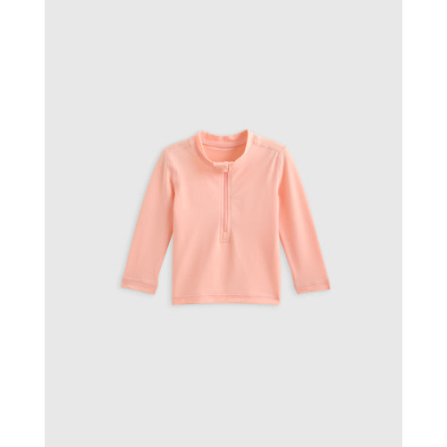 Long Sleeve Zip-Up Rash Guard - Baby in Watermelon Pink