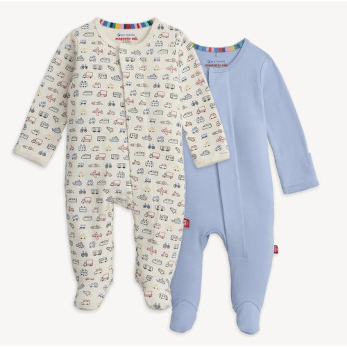 Magnetic 2-Pack Footie Color: On The Go / Dusk Blue 3-6M