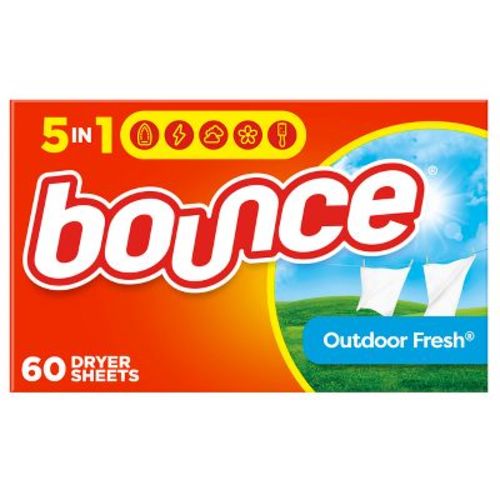 Bounce Outdoor Fresh Fabric Softener Dryer Sheets - 60ct: Box, Bleach-Free, Household Dryer Sheets