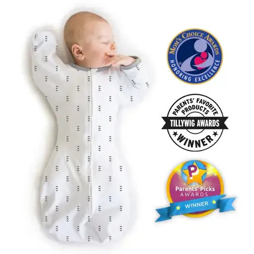 Transitional Swaddle Sack with Arms Up Sleeves & Mitten Cuffs, Tiny Arrows – SwaddleDesigns