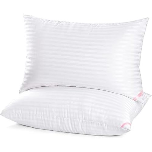 EIUE Hotel Collection Bed Pillows for Sleeping 2 Pack Standard Size，Pillows for Side and Back Sleepers,Super Soft Down Alternative Microfiber Filled Pillows,20 x 26 Inches