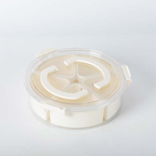 Mainstays Snackle Box, Lunch & Snack Container with lids, Plastic, Round, 5 Compartment , White, Well Suited to Hot or Cold Meals Away from Home