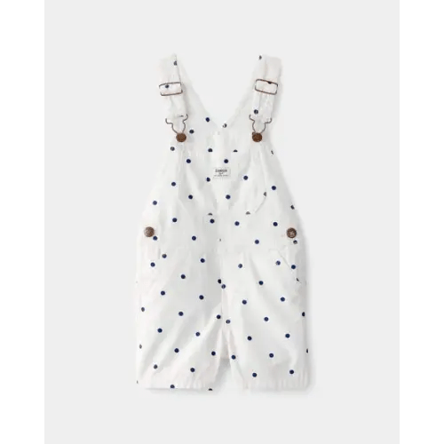 Toddler Girl Polka Dot Shortall - White/Blue - OshKosh B'gosh | Carter's