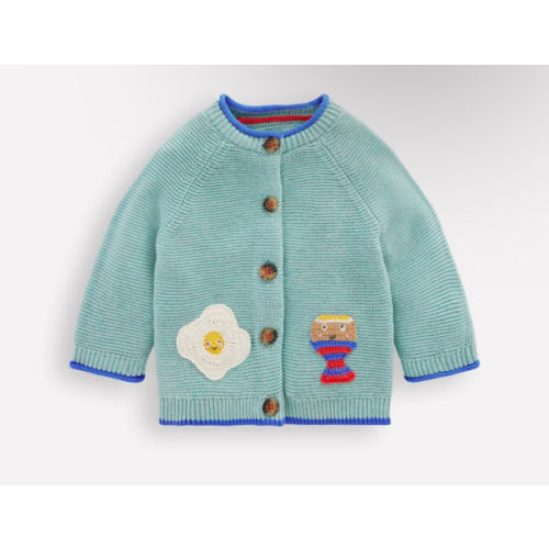 Cotton Logo Cardigan-Aquifer Dippy Eggs | Boden USA