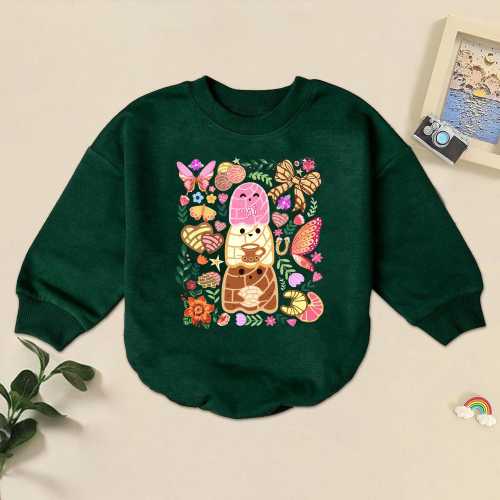 Halloween Ghost Baby Romper: Mexican Conchas, Coquette Bow