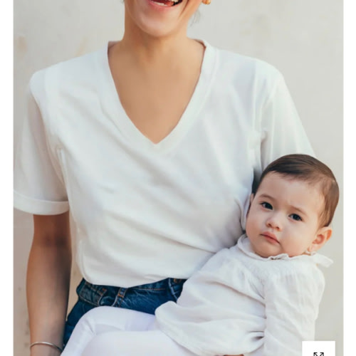 Solid Color Nursing V-Neck T-shirt