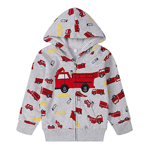 NUBEEHOHO Toddler Zip Up Hoodie Sweatshirt Fall Clothes Boys Jacket With Hood 2-7 Years