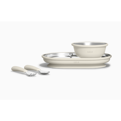 Stainless Mealtime Essentials - 4pc Set - Oatmeal