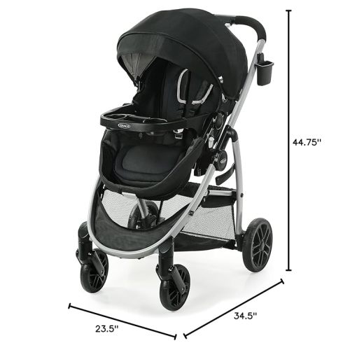 Graco Modes Pramette Stroller, 3-in-1 Baby Stroller, 3 Modes from Infant Car Seat Carrier, Infant Pramette, to Toddler Stroller, Reversible Seat, One Hand Fold, Extra Storage, Child Tray, Pierce