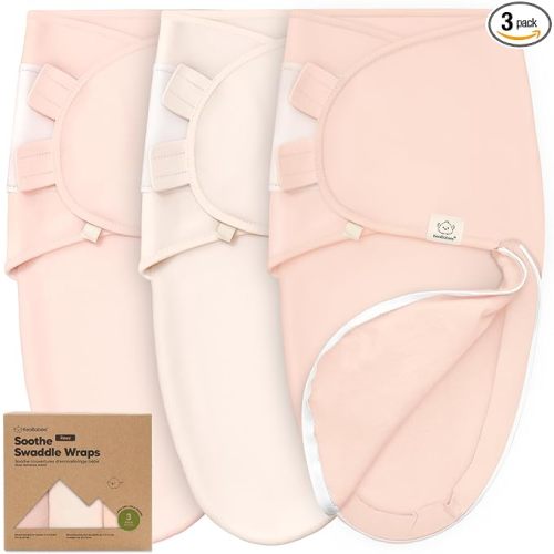 KeaBabies Newborn Swaddles with Zippers - 3-Pack Baby Swaddle Sleep Sacks 3-6 Months, Infant, Baby Girls, Boys, Soft & Durable Sleep Sack Newborn, Easy Diaper Change Swaddling Blanket (Angelic, L)