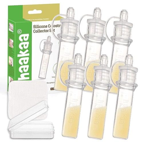 Amazon.com : Haakaa Silicone Colostrum Collectors Set with Clear PP Storage Case 4 ml, 6 PK : Baby