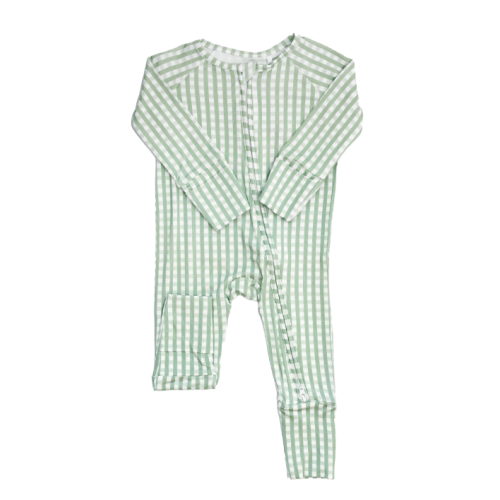 Sleep Romper - Gingham - Sage (NB)