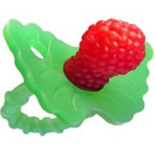 RaZbaby RaZberry Silicone Baby Teether Toy - Berrybumps Soothe Babies Sore Gums - Infant Teething Toy - Hands Free Design - BPA Free - Easy-to-Hold Design - Teething Relief Pacifier - Fruit Shape