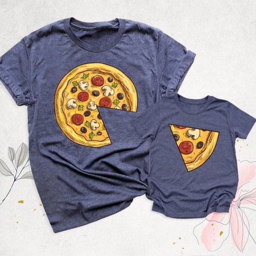 Pizza and Pizza Slice Shirt, Funny Fathers Day Tshirt, Matching Family Pizza Shirts, Daddy and Me Outfit, Dad and Son Shirt, Pizza Lover Tee