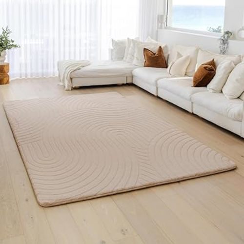 Muscle Mat Designer Relax Mat - 1.4" Thick Foam Base (Beige Textured, 6.6 ft x 10 ft)