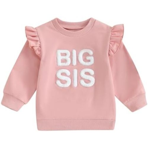Baby Girl Sweatshirt Romper Fall Clothes Letter Long Sleeve Crew Neck Sister Matching Outfit