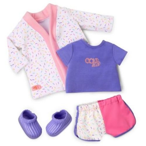 Our Generation Dreamy Sprinkles Ice Cream Pajama & Robe Outfit for 18" Dolls: Fits 18" Girl Dolls, 5-Piece Home & Family Set