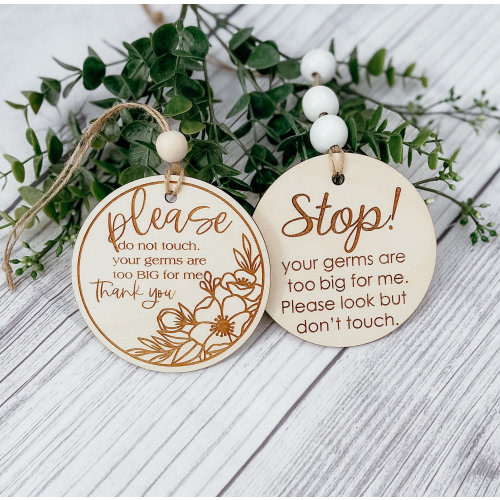 New Baby Disc Immune Compromised Baby Sign Stroller Sign Do Not Touch Baby New Mom Gift Baby Shower Gift Car Seat Tag Germ Sign For Stroller