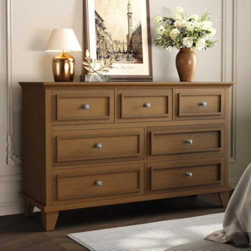 Rustic Wood 7-Drawer Dresser, Deep Drawer Storage Chest for Bedroom, Hallway, or Entryway | Wayfair