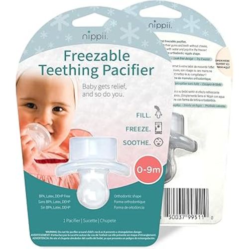Freezable Orthodontic Pacifier for Teething - Orthodontic Design Teething Pacifier for Baby Teething Relief - Medical Grade Silicone Pacifier