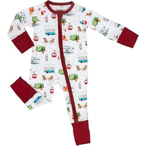 LollyBanks Baby Pajamas, Long Sleeve Baby Romper with 2-Way Zipper, 95% Viscose from Bamboo and 5% Spandex, Infant Sleepers
