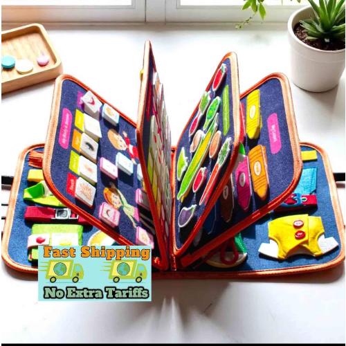 Farm Busy Board - Toddler Quiet book - Montessori Felt Busy Book for Toddlers - Montessori educational Book - Busy Book for Boys and Girls
