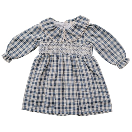 Blue Plaid Ruffle Collar Dress – Mebie Baby