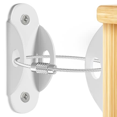 Furniture Anchors for Baby Proofing (10 Pack) Anti Tip Furniture Anchors Securing 400lbs,Wall Anchor Earthquake Straps Prevent Baby Pet from Falling Furniture Dresser & Bookshelf, White