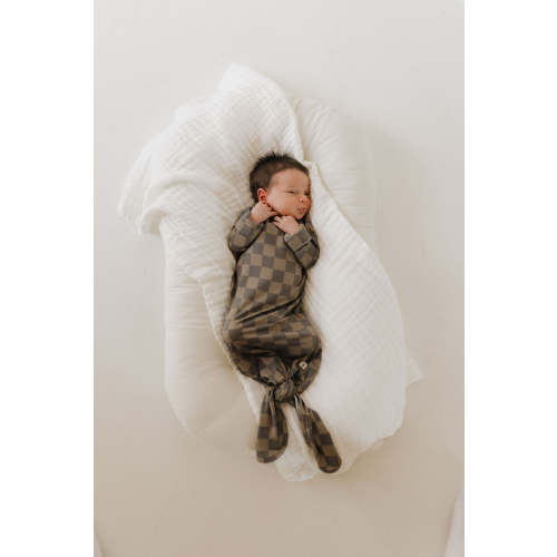 Bamboo Knotted Gown | Faded Checkerboard