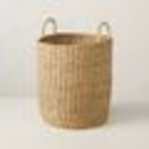Large Twisted Seagrass Storage Basket - Hearth & Hand™ with Magnolia: Artisanal, Farmhouse Style, Organizing Bin