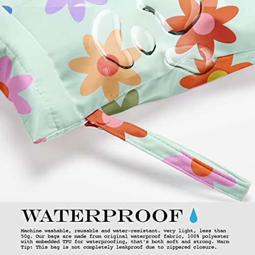 zcyxuuw Wet Bag Wet Dry Bag Wet Bag for Swimsuit Travel Beach Pool Diapers Dirty Yoga Gym Clothes Toiletries Makeup Bag Waterproof Reusable Cute Daisy Floral Flower