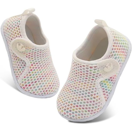 FEETCITY Baby Boys Girls First Walking Shoes Infant Sneakers Crib Shoes Breathable Lightweight Slip On Shoes