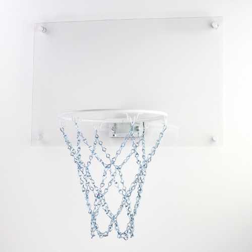 CLEAR Mini Basketball Hoop w/White Rim & Silver Chain Net | Customizing Available | Door Hook or Standoff Screws | 18x12 or 21x16 Available