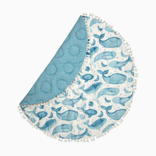 Crane Baby Cotton Quilted Playmat - Caspian Whales