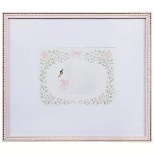 Pink Bow Swan Frame Wall Decor