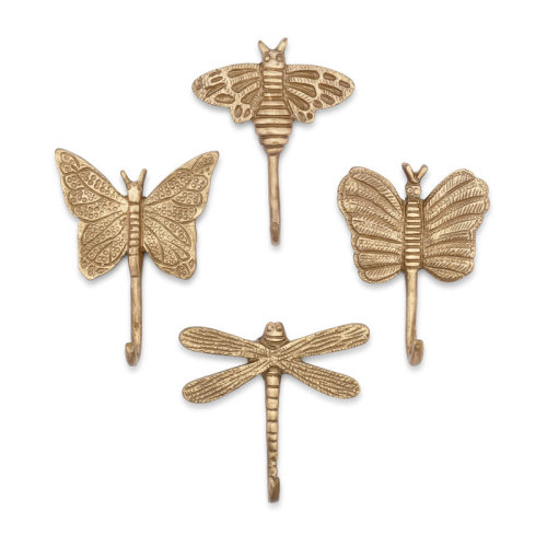 Crane Baby Dragonfly Antique Gold Wall Hook Set | Wayfair