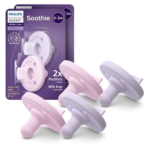 Philips Avent Soothie Baby Pacifier for 0-3 Months, BPA-Free, 4-Pack
