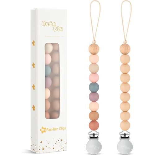 2 Pack Pacifier Clips, Silicone Pacifier Clip