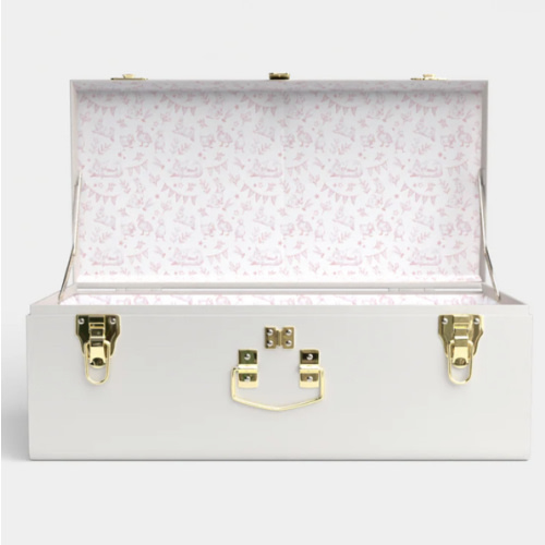 Petite Trunk - White - Pink Petites / No Embroidery