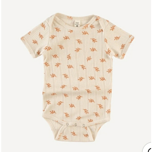 short sleeve lap neck bodysuit | butterum leaf | organic cotton multi – kate quinn