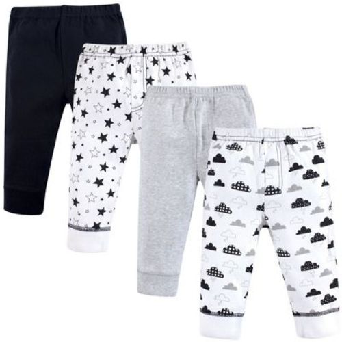Hudson Baby Baby and Toddler Cotton Pants 4pk, Moon And Back, 3-6 Months