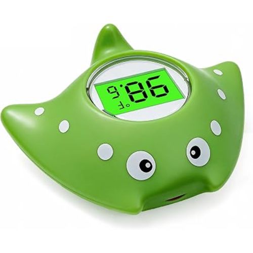 Baby Bath Thermometer, Floating Digital Water Thermometer with 3-Color Backlit Temperature Alert, BPA-Free Waterproof Bath Toy, Accurate LCD Display for Infant, Toddler, Kids & Pets