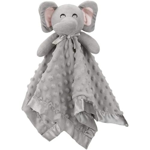 Pro Goleem Elephant Security Blanket, Soft Lovey Unisex Lovie Baby Gifts for Boys and Girls Snuggle Toy Stuffed Animal Newborn Essentials and Items Grey 16 Inch