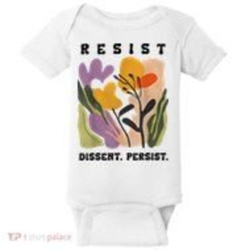 Vintage Resist Dissent Persist Floral Women's Baby Bodysuit