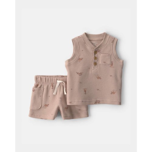 Baby Boy 2-Piece Safari Animal Top & Short Set - Brown | Carter's
