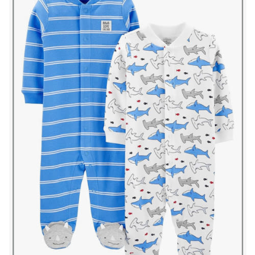 Simple Joys by Carter's Baby Boys' 2-Way Zip Thermal Footed Sleep and Play, Pack of 2