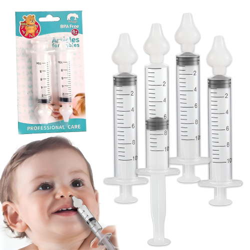 XIRQI 4pcs Nasal Syringe for Baby, Silicone Baby Nasal Aspirator Quick Syringe Nose Cleaner Rinsing Tool for Baby/Infant/Kid